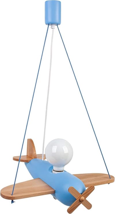 Kinder Plafondlamp Hout in Vliegtuigvorm voor Babykamer of Kinderkamer