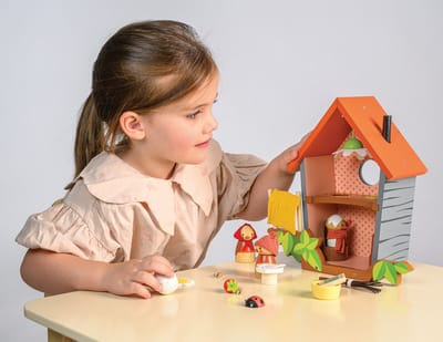 Tender Leaf houten speelgoed Roodborstje nestkast educatief spel.