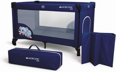 Reisbed voor Baby's - 2-in-1 Vouwbed met Draagtas, Afneembaar Matras, Ultra-Compact, Ademend Stof