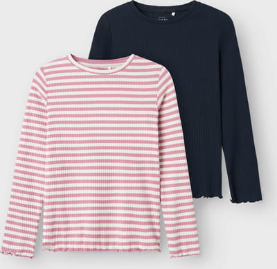 NAME IT NKFVEMMA 2P LS SLIM TOP Meisjes T-shirt - Maat 134/140