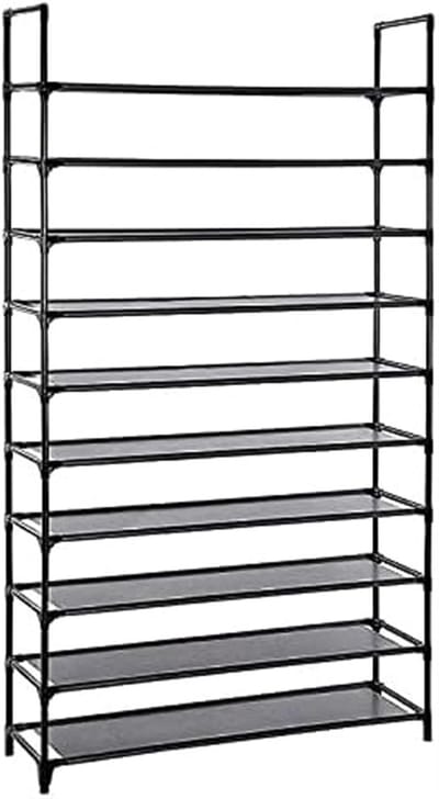 Schoenenrek 10 niveaus - Schoenenkast Organizer - Schoenen Opbergen - Ruimtebesparend Ontwerp - 100 x 30 x 176 cm - Zwart