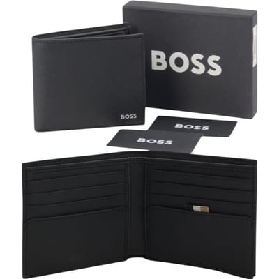 Hugo Boss Heren Leren Portemonnee Zair_8cc Vouwbare Creditcardhouder