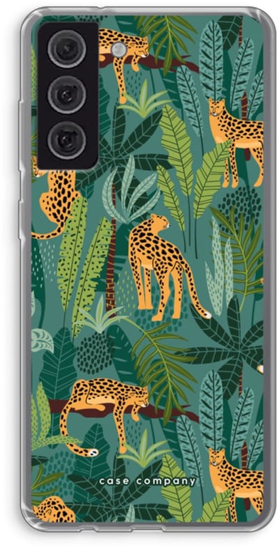 Case Company® - Hoesje geschikt voor Samsung Galaxy S21 FE hoesje - Luipaard 2 - Soft Cover Telefoonhoesje - Bescherming aan alle Kanten en Schermrand