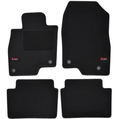 Tapis de sol - Logo - Mazda 6 - Velours noir - 4 pièces - Ajustement précis