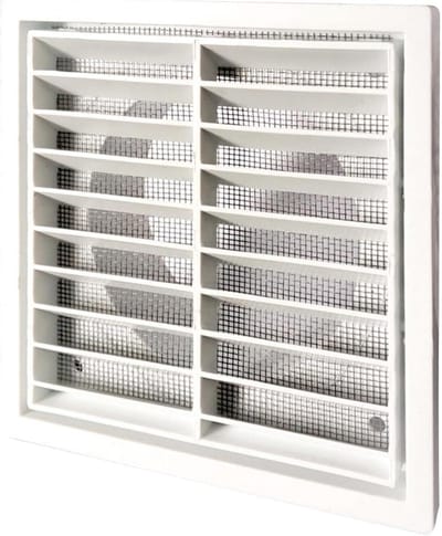 Ventilatierooster - Luchtrooster Afdekking - Luchtcirculatie Verbeteren - Met Muggennet - 140 mm - Wit