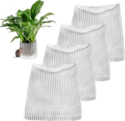 Set van 4 beschermnetten voor tuin, bescherming van plantwortels, voorkomt schade door ondergrondse dieren, 25 x 23 cm