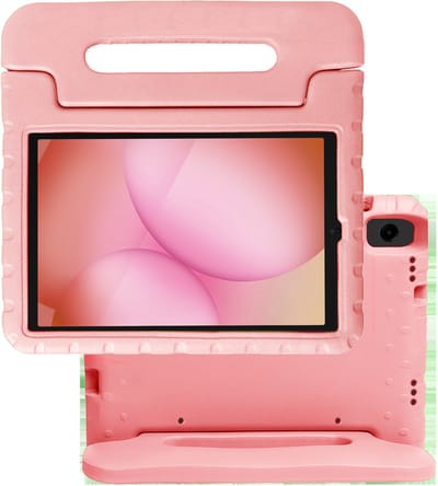 Hoes - Geschikt voor Samsung Galaxy Tab A11 - Kinderhoes Shockproof Bumper - Kidsproof Case - Tablet Hoesje - Kinder Hoes Cover - Zalm