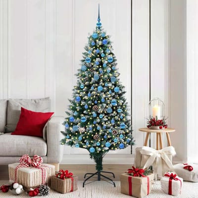 vidaXL Kunstkerstboom Groen 180 cm PVC en Staal en Kunststof