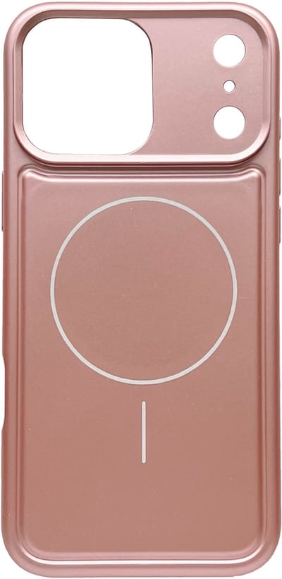 Casemania Hoesje Geschikt voor Apple iPhone 17 Pro Max - Metallic Roze - Matte Siliconen Back Cover - Geschikt voor MagSafe