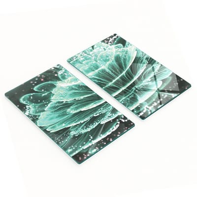 Keukenplanken van gehard glas met fractale bloemmotieven, 2x30x52 cm