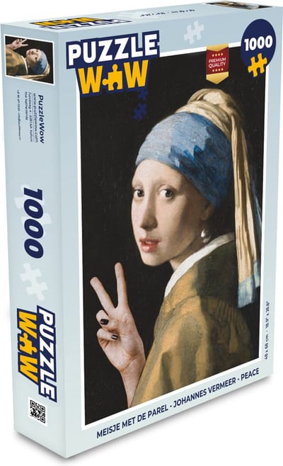 Puzzel Meisje met de parel - Johannes Vermeer - Peace - Legpuzzel - Puzzel 1000 stukjes volwassenen