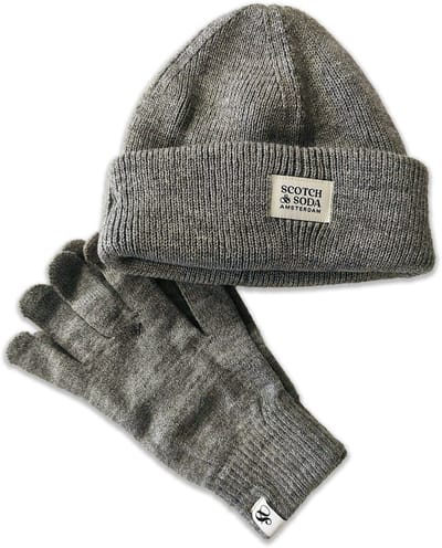Scotch&Soda Muts en Handschoenen - universele maat - grijs