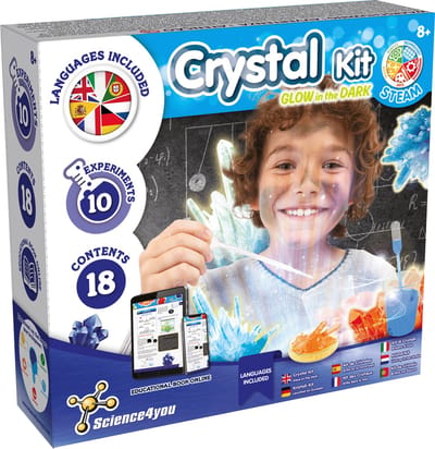 Science4you Crystal Factory Glow in the Dark – Educatieve Kristallen Groeien Set – Experimenteerdoos Natuurkunde & Chemie – Vanaf 8 jaar