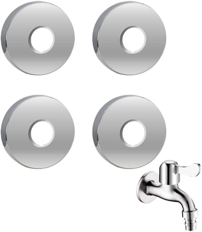 Dailygoods- Douche Rozet Set van 4 - Verchroomd - Ø 26 mm - ABS Afdekplaat - Duurzaam - Krasvast - Corrosiebestendig