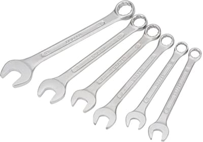 Combinatiesleutel Set 10 tot 17mm - 6-delig Chroom Vanadium Staal Handgereedschap