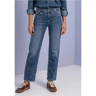 Jeans met Straight Leg pijpen en knoopdetails