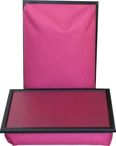 Andrews - Laptray - Schoottafel - Schootkussen - Laptoptafel - Dienblad met kussen - Effen Fuchsia - 40,5x30,5x9 cm