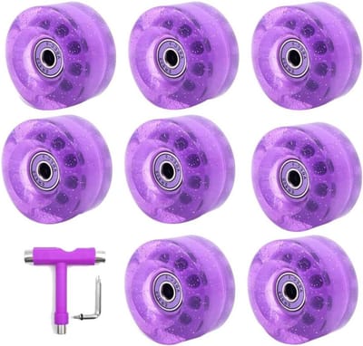Rolschaatswielen Set - Skateboard Wielen - Buiten Skaten - 82A Hardheid - 32 x 58 mm - Paars