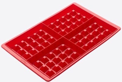 CHPN - Siliconen Wafelvorm - Wafel vorm - Wafelmal - Mal voor wafels - Rood - 4 wafels in 1 vorm - Siliconen - Bakvorm - Wafels - Waffle mold - Mold