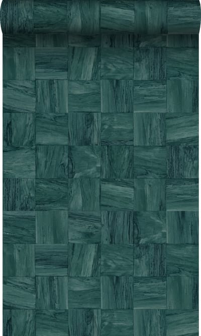 Origin Wallcoverings behang sloophout motief petrolblauw - 50 x 900 cm - 347933