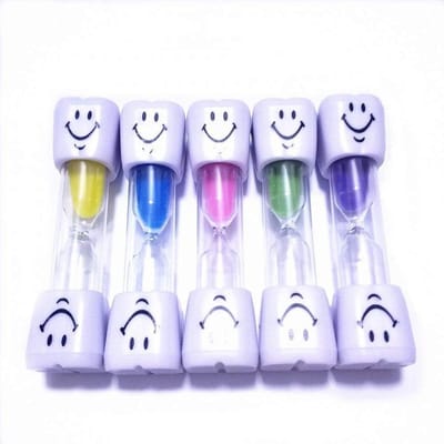 Zandloper 2 minuten - Keukentimer kinder - Tandenpoetsen kinderen - Schattig smiley design - 93 Centimeter - 5 kleuren