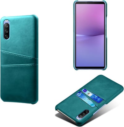 Back Cover met Opbergvakjes + Gehard Glas Screenprotector voor Sony Xperia 10 V _ Groen