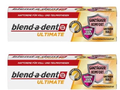 Blend-a-dent - Ultimate kleefcrème - voor Gebit en Deelprothese - Neutrale smaak - Voordeelset 2 stuks a 40 gram!!