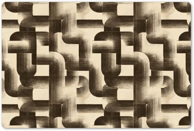 Placemats 45x30 cm - Placemat kunststof - 1 stuk - Abstract - Retro - Zwart - Borden onderleggers - Decoratie voor op tafel - Keuken tafeldecoratie accessoires - Vinyl onderlegger - Tafelversiering