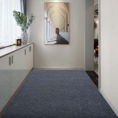 90 x 300 cm, wasbaar, vuilvangmat, pvc, antislip, loper, tapijt, per meter voor binnen en buiten, deurmat voor hal, entree, keuken, kantoor, grijs