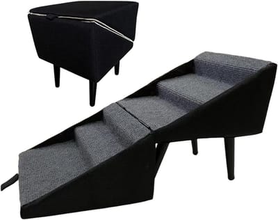 Huisdier trap - Klimhulp dieren - Veilig meubels bereiken - Antislip opvouwbaar ontwerp - 62x37x32cm - Meerkleurig
