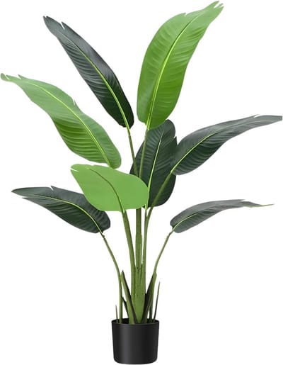 Kunstmatige Paradijsvogel Boom - Voor Binnen, Buiten & Kantoor - Tropische Faux Bananenblad Plant - 2 Stuks, 120 cm - Maat: 120cm