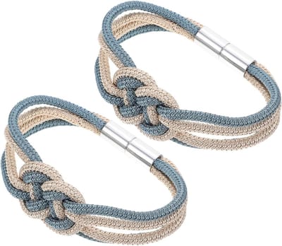 Gordijnriem - Gordijnband Koord - Huisdecoratie - Magnetische Sluiting - 46 cm Lengte - Beige