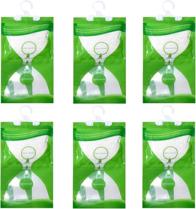 Vochtabsorberende Zakken - Vochtvreters - Kast Ontvochtigen - Geurvrij - 6 Stuks - Groen