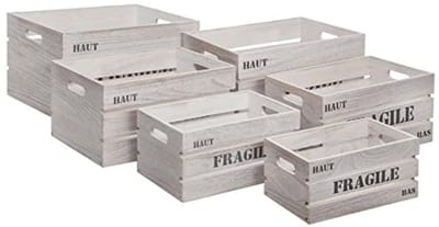 Houten kisten set van 6 - Perfect voor opslag en decoratie