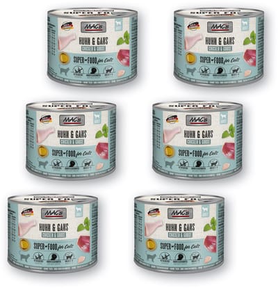 MAC's Natvoer Blik 98,7% Kip & Gans 6 x 200g