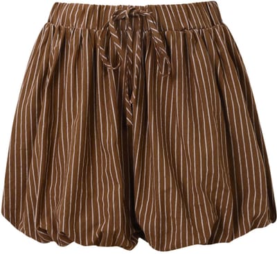 Trendy Korte Broek met High Waist Pasvorm - Casual Zomershort voor Vakantie en Dagelijks Gebruik - Koffie Bruin - Maat S