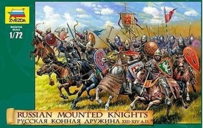 Zvezda Modelbouwpakket Militaire voertuigen - 8039 Russian Mounted Knights - XIII-XIV centuries AD Plastic - 1:72 - Modelbouw