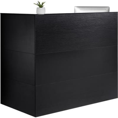 VEVOR Receptiebalie L-vormige balietafel, receptiebalie, verkoopbalie met lades en opbergkast voor kassa, schoonheidssalon, kantoor, wit