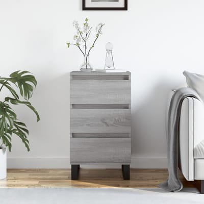 vidaXL - Dressoir - 40x35x70 - cm - bewerkt - hout - grijs - sonoma