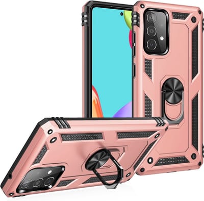 Coverup Hoesje - Geschikt voor Samsung Galaxy A52 / A52s Hoesje - Coverup Ring Kickstand Back Cover - Rose Gold