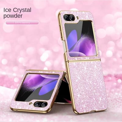 Plating Bling Glitter Telefoonhoesje Voor Samsung Galaxy Z Flip 6 5 4 Flip6 Flip5 Flip4 5G Hard Plastic Schokbestendige Beschermhoes Galaxy Z Flip4
