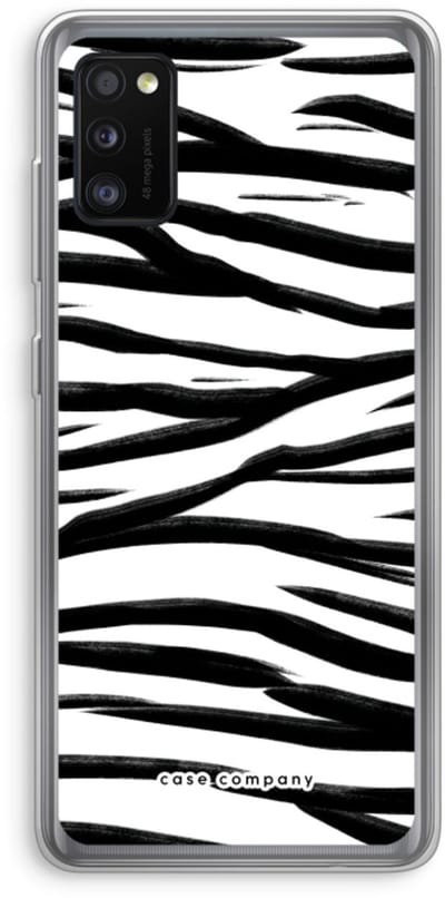 Case Company® - Hoesje geschikt voor Samsung Galaxy A41 hoesje - Zebra pattern - Soft Cover Telefoonhoesje - Bescherming aan alle Kanten en Schermrand