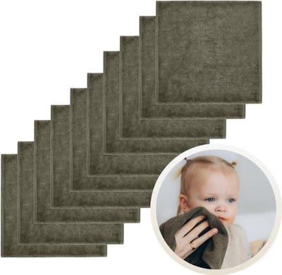 Funnies Spuugdoekjes 10-Pack Forest - Set van 10 Zachte Spuugdoeken, Monddoekjes, Kwijldoekjes - 30x30 cm - 100% Katoenen Badstof - Absorberend, Sneldrogend en Zacht - Wasmachinebestendig - Perfect voor Gevoelige Babyhuid bij Voeden en Kwijlen