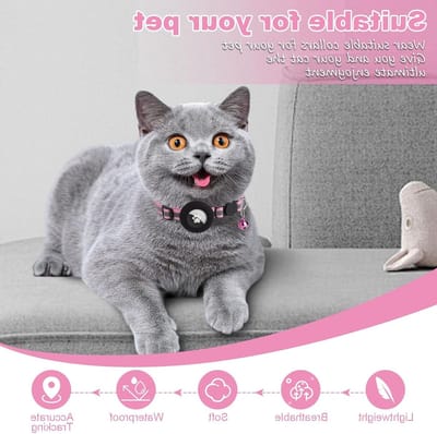 Reflecterende Kattenhalsband met Waterdichte Houder, Verstelbaar met Bel en Veiligheidssluiting, Gepersonaliseerde Halsband voor Katten en Honden, Ideaal voor Buitenactiviteiten