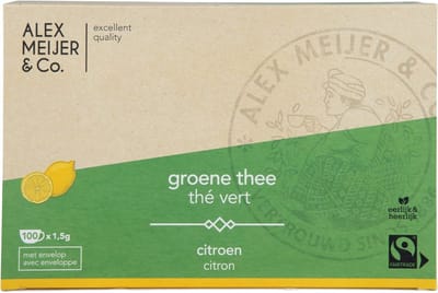 Alex Meijer Groene thee citroen, FT 100 stuks x 1,5 gram