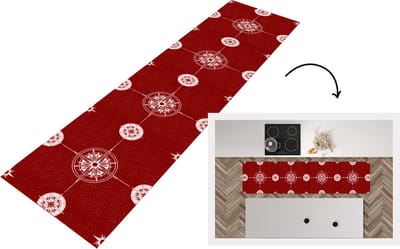 Keukenloper - Loper keuken - Kompas - Reizen - Patronen - 200x50 cm - Keukenloper vinyl