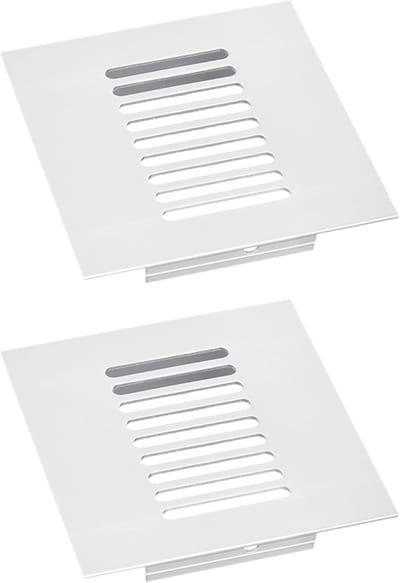 Ventilatieafdekking Aluminium - Rooster Afdekking - Luchtcirculatie Verbeteren - Antislip Groefdesign - 80 x 80 mm - Zilver