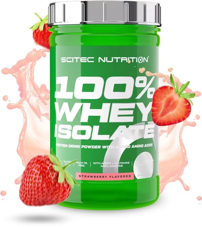 Scitec Nutrition® - 100% Whey Isolate (700 gram - Strawberry) - Aardbei - 28 eiwitshakes - whey protein isolate - whey isolaat - poeder
