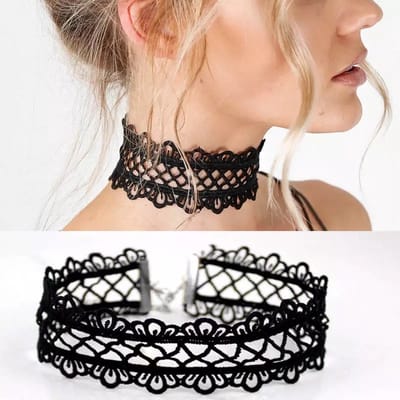 WiseGoods Luxe Punk Choker Ketting Vrouw - Kettingen Dames - Gothic Sieraden - Sieraad Vrouwen - Cadeau - Collier Cadeau - Zwart