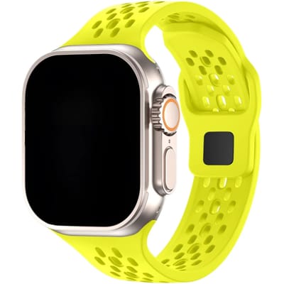 123watches Sprint bandje - siliconen - geel - 38 · 40 · 41 & 42 mm - Geschikt voor Apple Watch series 1/2/3/4/5/6/7/8/9/10/11/12/SE/SE2/SE3